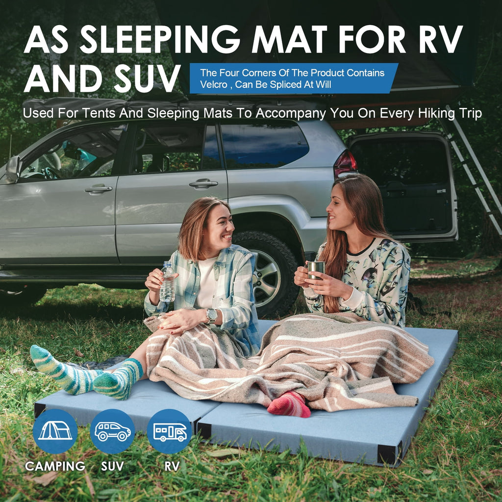 KingChii CertiPUR-US 3" Thick Memory Foam Mattress, Sleeping Bed for Kids Adults,Portable Roll up Sleeping Mats with Removable Waterproof Topper Travel Bag,TWIN/75*38*3 In
