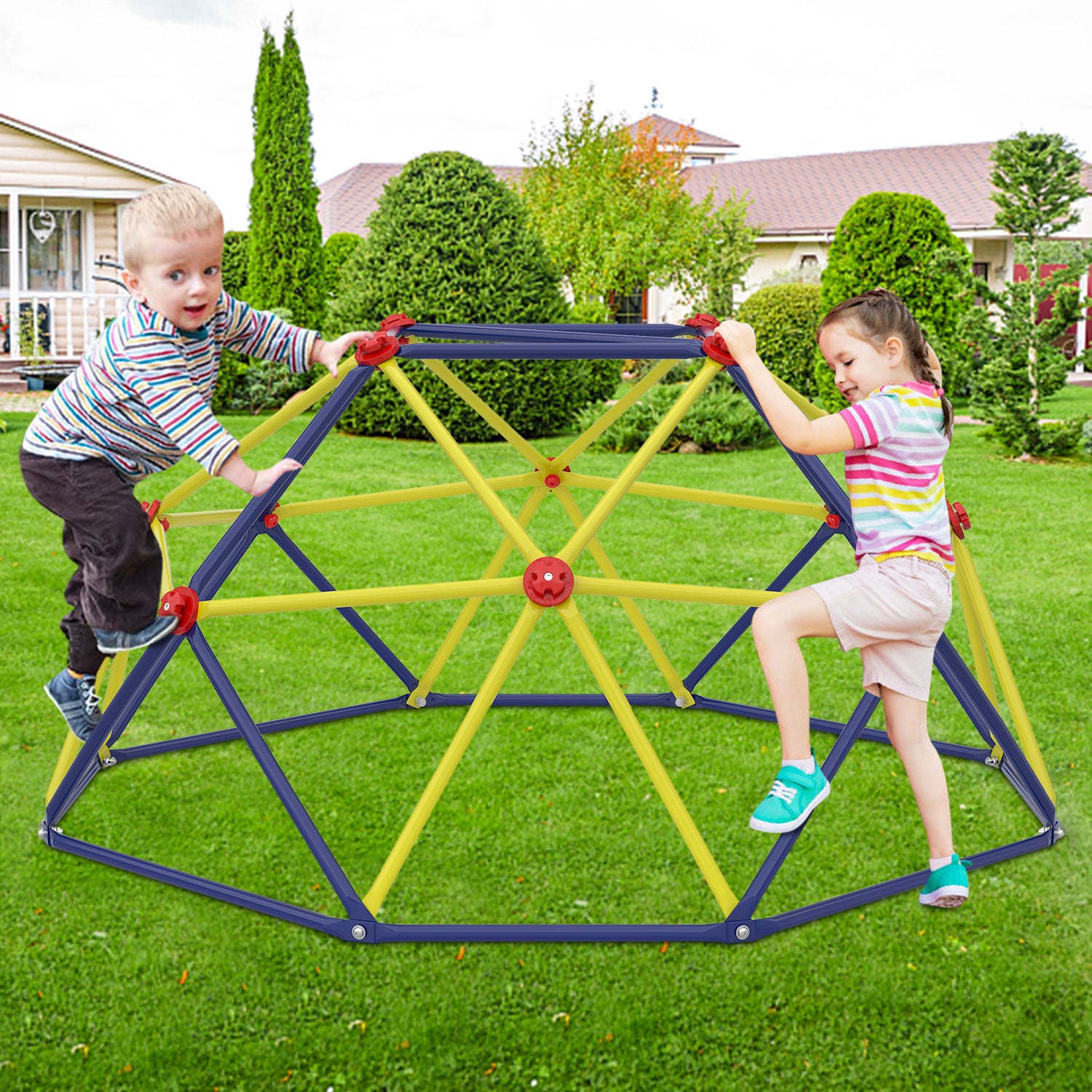 SESSLIFE 6ft Outdoor Dome Climber, Kids Jungle Gym Dome for 3-5 Years Old, Supports 500lbs, TE1305
