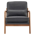 UBesGoo Modern Wood Club Chair Bronzing Cloth Fabric Upholstered Reading Accent Chair with Solid Wood Frame Brown