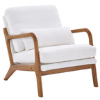 UBesGoo Modern Wood Club Chair Bronzing Cloth Fabric Upholstered Reading Accent Chair with Solid Wood Frame Brown