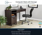 Mainstays Wood & Metal Writing Desk with 1 Drawer and 1 Door for Teen Adult,29.92 in, Natural Finish.