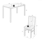 Dining Table Set for 4,  Wood Dine Table with 4 Velvet Chairs, Modern Kitchen Table Set for Home, Breakfast Nook, Cafeteria Dining Room, JA4366