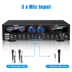 Sunbuck 4000W Surround Sound Bluetooth Audio Power Amplifiers Receiver for Home Stereo Theater System