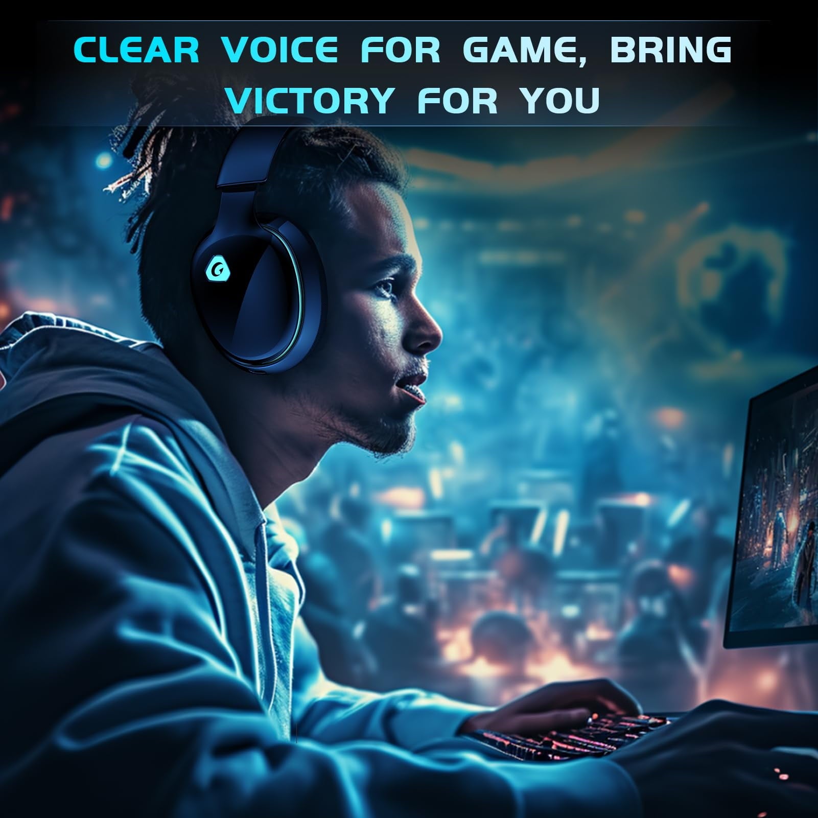 Artsic Wireless Gaming Headset with Microphone for PC, PS4, PS5, Mac, Nintendo Switch with Bluetooth 5.2, 2.4GHz USB PS5 headset,Gaming Headphones with 3.5mm Wired Jack for Xbox Series