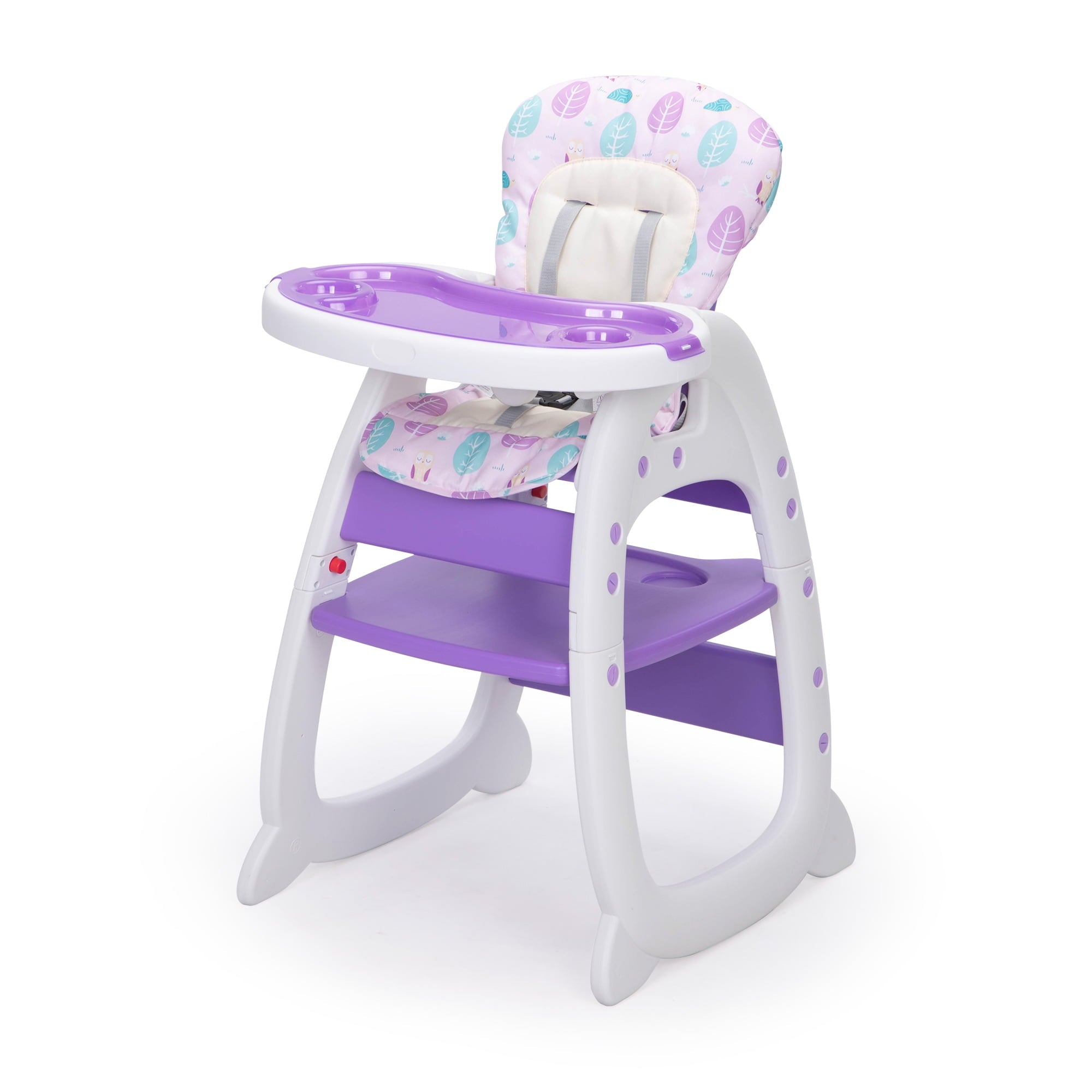 TOBBI 3 in 1 Baby High Chair Convertible Toddler Table Chair Set, Play Seat Booster with Feeding Tray, Adjustable Seat Back, Pink