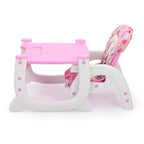 TOBBI 3 in 1 Baby High Chair Convertible Toddler Table Chair Set, Play Seat Booster with Feeding Tray, Adjustable Seat Back, Pink