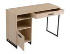 Mainstays Wood & Metal Writing Desk with 1 Drawer and 1 Door for Teen Adult,29.92 in, Natural Finish.