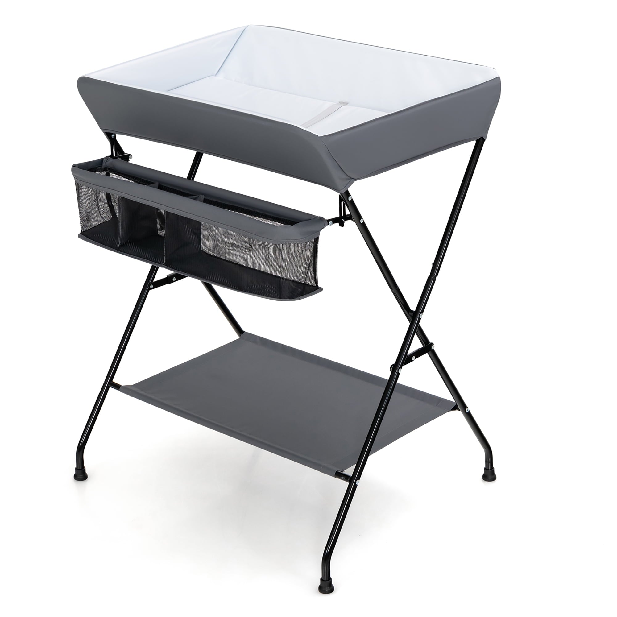 Costway Baby Infant Changing Table Folding Diaper Station Nursery with Storage Black