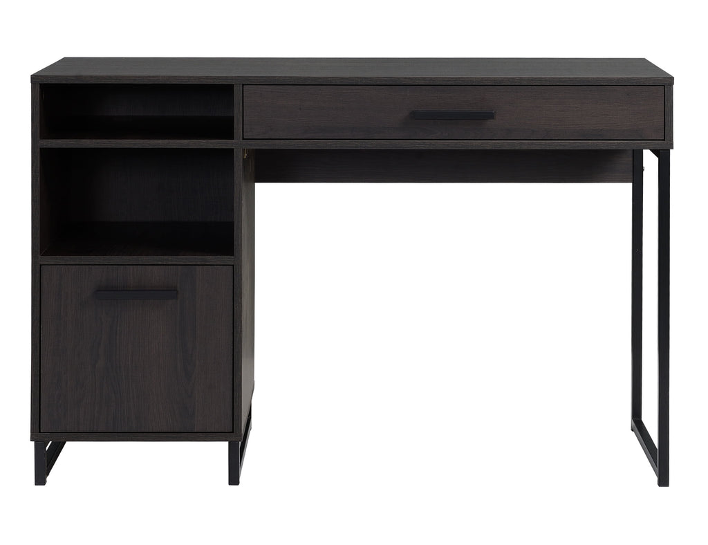Mainstays Wood & Metal Writing Desk with 1 Drawer and 1 Door for Teen Adult,29.92 in, Natural Finish.