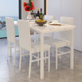 Dining Table Set for 4,  Wood Dine Table with 4 Velvet Chairs, Modern Kitchen Table Set for Home, Breakfast Nook, Cafeteria Dining Room, JA4366