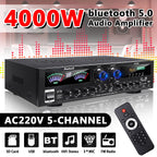 Sunbuck 4000W Surround Sound Bluetooth Audio Power Amplifiers Receiver for Home Stereo Theater System