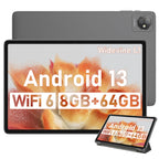 Tablet Blackview Tab 70 Wifi 10 inch Tablet 64GB ROM 8GB RAM Android 13, Google GMS Widevine L1 WiFi 6 Tablet for Kids with Case, Gray