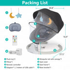 TEAYINGDE Baby Swing for Infants - APP Remote Bluetooth Control, 5 Speed Settings, 10 Lullabies, USB Plug (Gray)