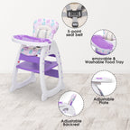 TOBBI 3 in 1 Baby High Chair Convertible Toddler Table Chair Set, Play Seat Booster with Feeding Tray, Adjustable Seat Back, Pink