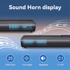VEAT00L 2.1ch Sound Bars for TV, Soundbar with Subwoofer, Wired & Wireless Bluetooth 5.0 3D Surround Speakers, Optical/HDMI/AUX/RCA/USB Connection, Wall Mountable, Remote Control