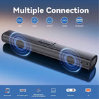 VEAT00L 2.1ch Sound Bars for TV, Soundbar with Subwoofer, Wired & Wireless Bluetooth 5.0 3D Surround Speakers, Optical/HDMI/AUX/RCA/USB Connection, Wall Mountable, Remote Control