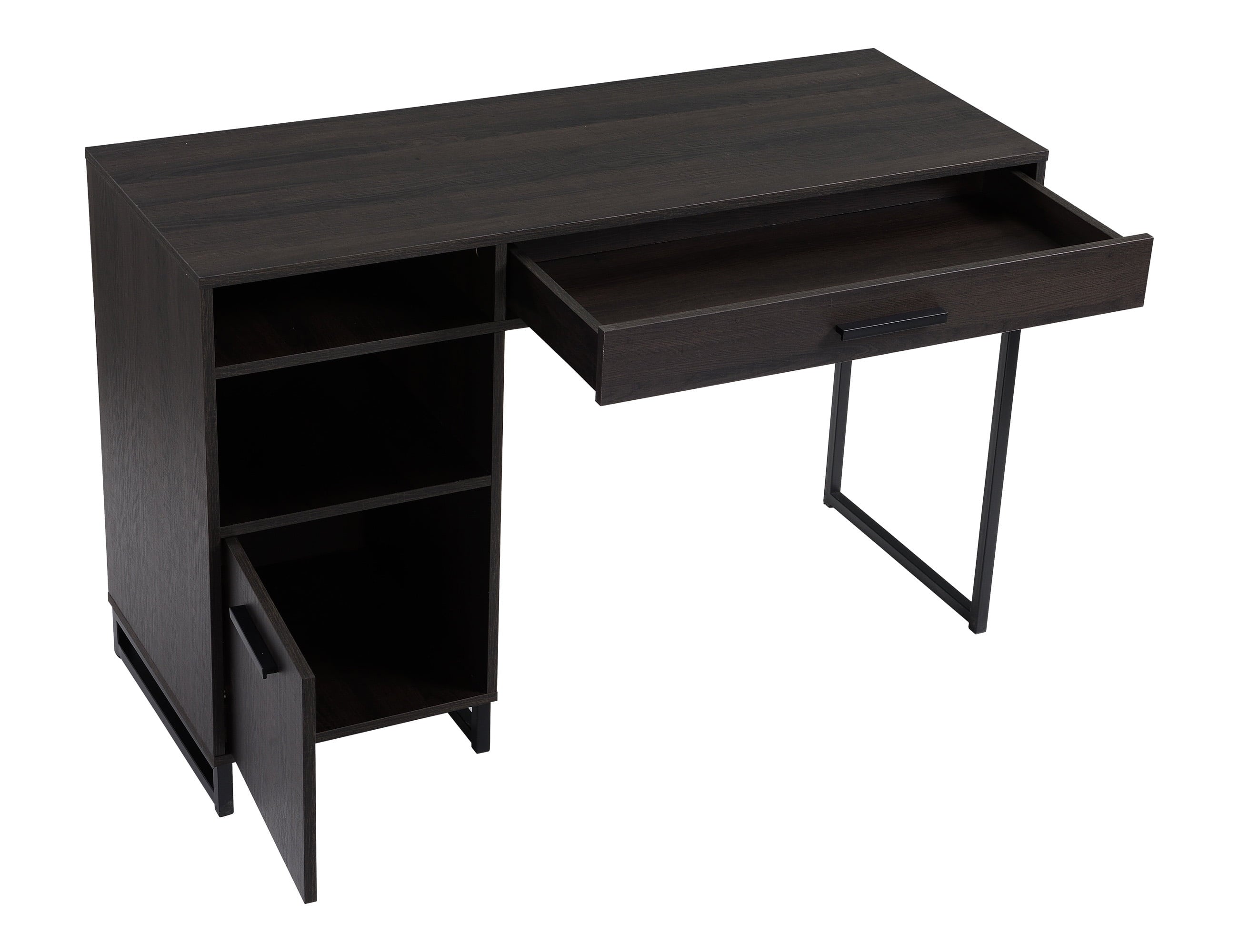 Mainstays Wood & Metal Writing Desk with 1 Drawer and 1 Door for Teen Adult,29.92 in, Natural Finish.