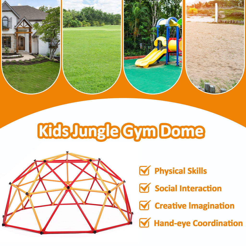 SESSLIFE 6ft Outdoor Dome Climber, Kids Jungle Gym Dome for 3-5 Years Old, Supports 500lbs, TE1305